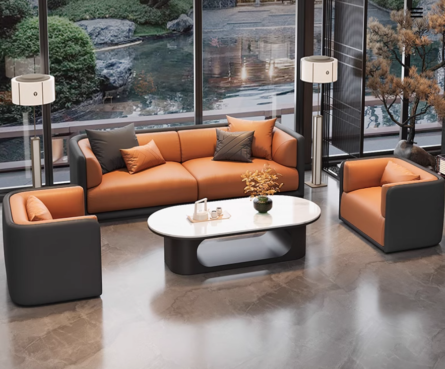 北欧轻奢休闲酒店大堂接待沙发组合